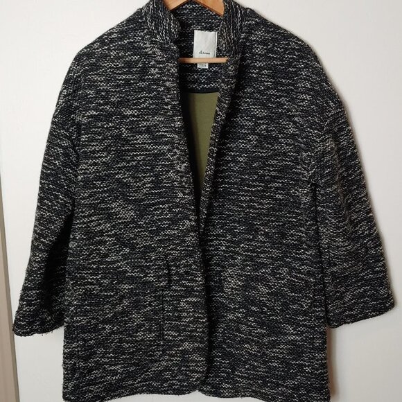 Anthropologie Open Front Elevenses Minka Tweed Marled Coat Lagenlook Minimal - Picture 3 of 8